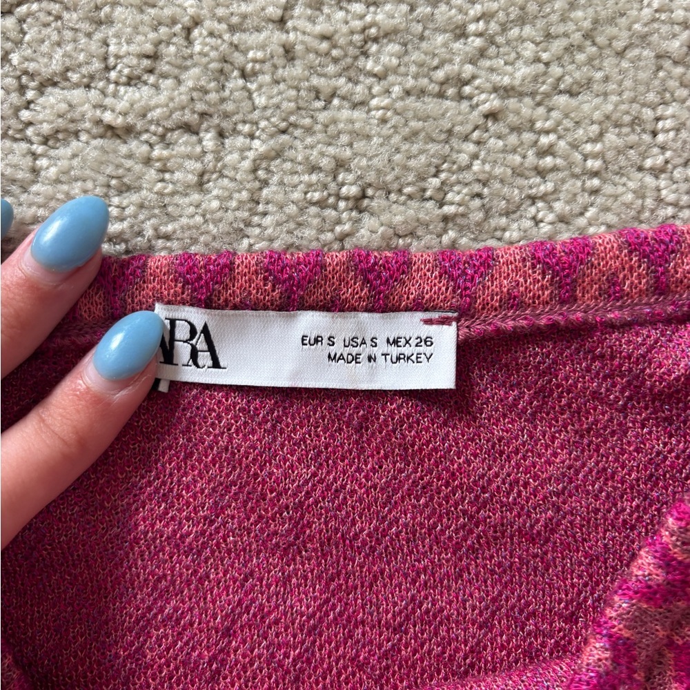 Zara Fuchsia Jacquard Knit Skirt Set - Picture 3 of 5
